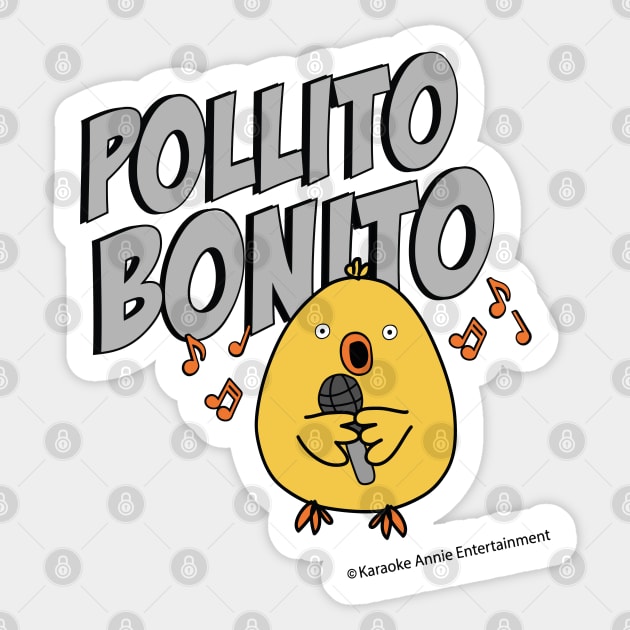 Pollito Bonito World's Greatest Karaoke Fan Gear Sticker by Karaoke Annie Entertainment Store